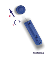 SteriLance twist top lancets